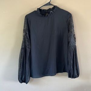 SHEIN black lace sleeve top